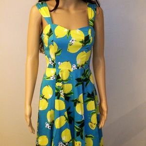 Xs lemon rockabilly style dress new with tags